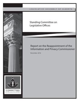 Report on the Reappointment of the Information and Privacy Commissioner