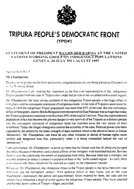 Tripura People's Democratic Front (Tpdf)