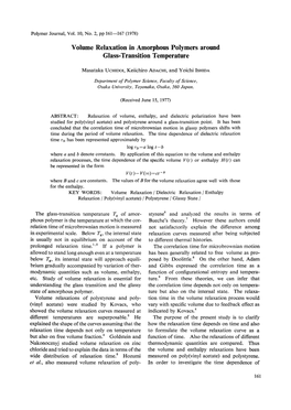 Volume Relaxation in Amorphous Polymers Around Glass-Transition Temperature