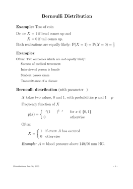 Bernoulli Distribution