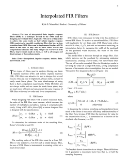 Interpolated FIR Filters