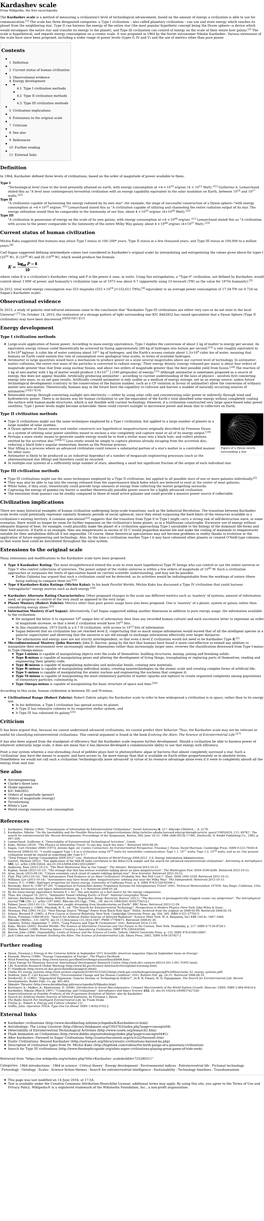 Kardashev Scale from Wikipedia, the Free Encyclopedia