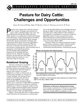 Pasture for Dairy Cattle: Challenges and Opportunities