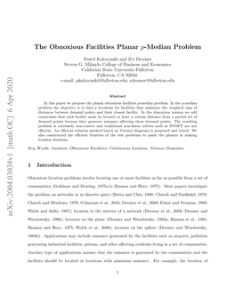 The Obnoxious Facilities Planar P-Median Problem