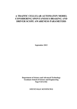 A Traffic Cellular Automaton Model Considering Spontaneous Braking and Driver Scope Awareness Parameters