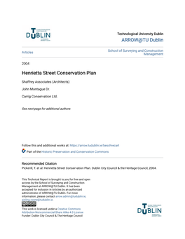 Henrietta Street Conservation Plan
