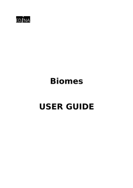 Biomes User Guide