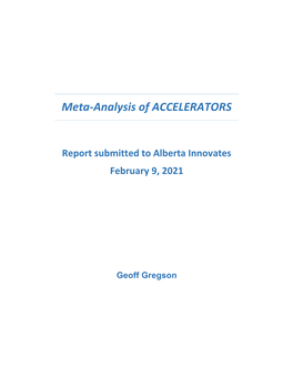 Alberta Innovates Meta-Analysis of Accelerators