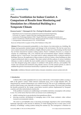 Passive Ventilation for Indoor Comfort: a Comparison of Results from Monitoring and Simulation for a Historical Building in a Temperate Climate