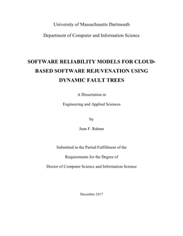 Based Software Rejuvenation Using Dynamic Fault Trees