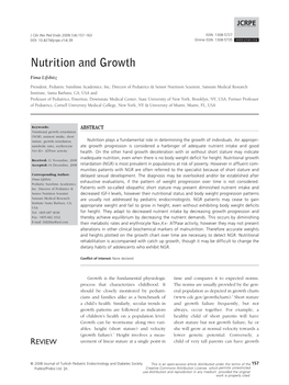 Nutrition and Growth