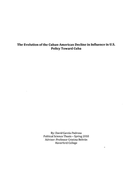 The Evolution of the Cuban-American Decline in Influence in U.S. Policy Toward Cuba