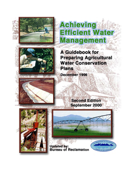 ACHIEVING EFFICIENT WATER MANAGEMENT a Guidebook for Preparing Agricultural Water Conservation Plans