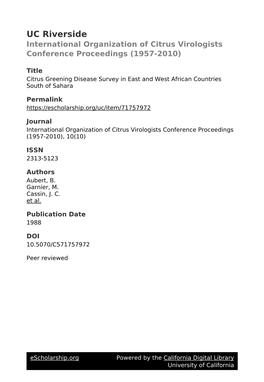 UC Riverside International Organization of Citrus Virologists Conference Proceedings (1957-2010)