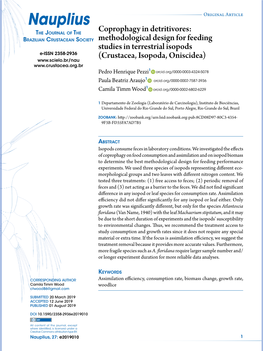 Coprophagy in Detritivores