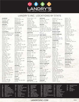 Landry's Inc. Locations by State