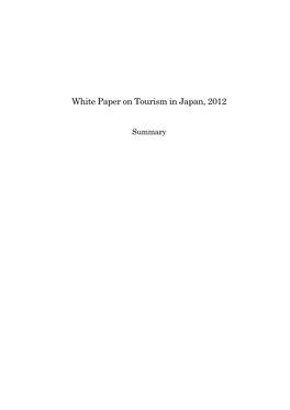 White Paper on Tourism in Japan, 2012