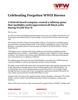 Celebrating Forgotten WWII Heroes