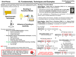 IC: Fundamentals, Techniques and Examples 19/10/2018