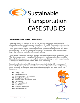 Sustainable Transportation CASE STUDIES
