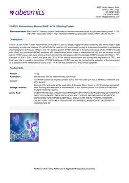 Recombinant Human RING1 & YY1 Binding Protein Description Product