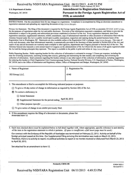 Received by NSD/FARA Registration Unit 06/11/2013 4:49:53 PM •J OMB NO