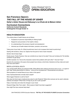 Usher Curriculum Connections California Content Standards Kindergarten Through Grade 12