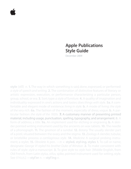 Apple Publications Style Guide December 2009