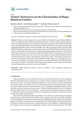 Visitors' Preferences on the Characteristics of Bogor Botanical