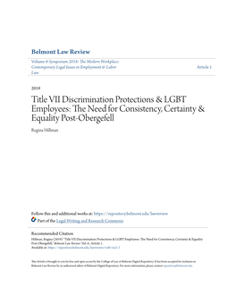 Title VII Discrimination Protections & LGBT Employees