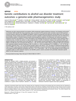 Genetic Contributions to Alcohol Use Disorder Treatment Outcomes: a Genome-Wide Pharmacogenomics Study ✉ Joanna M