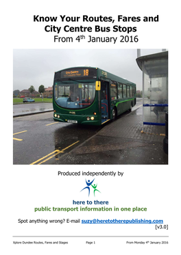 Know Your Routes, Fares and City Centre Bus Stops from 4Th January 2016