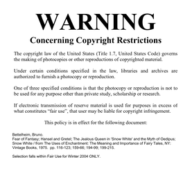 Concerning Copyright Restrictions