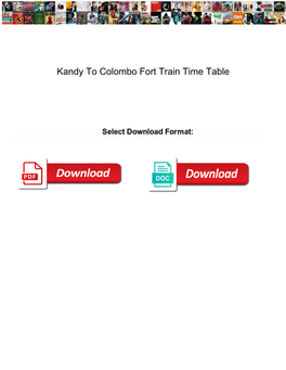 Kandy to Colombo Fort Train Time Table