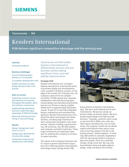 Kesslers International -- PLM Delivers Significant Competitive Advantage and the Winning