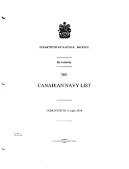 Canadian Navy List