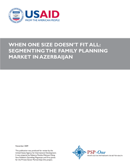 Segmenting the Family Planning Market in Azerbaijan