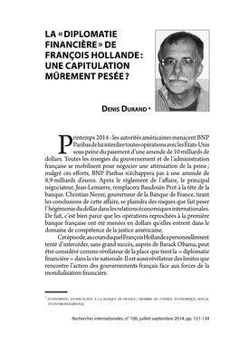 La « Diplomatie Financière » De François Hollande : Une Capitulation Mûrement Pesée ?