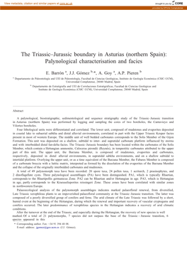 The Triassic–Jurassic Boundary in Asturias (Northern Spain): Palynological Characterisation and Facies