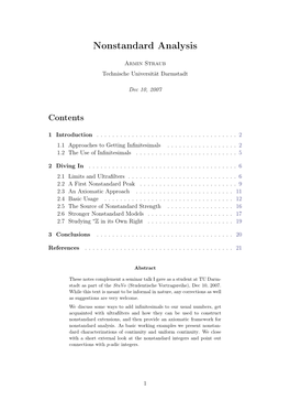 Nonstandard Analysis