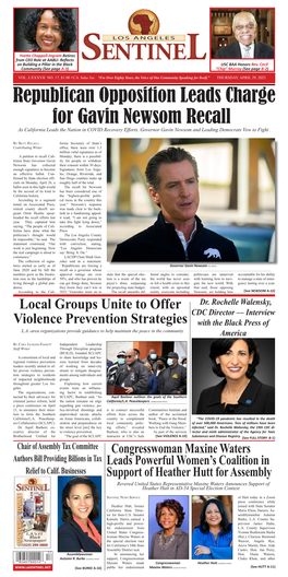 As California Leads the Nation in COVID Recovery Efforts, Governor Gavin Newsom and Leading Democrats Vow to Fight