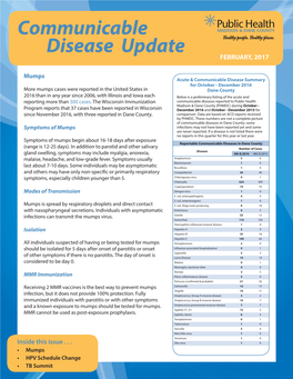 Disease Update Communicable