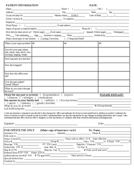 Patient Information Forms