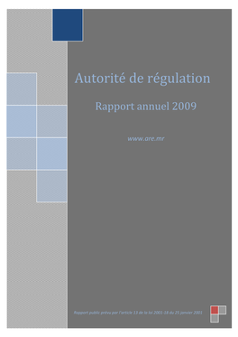 Rapport Annuel 2009