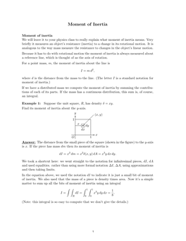 18.02SC Notes: Moment of Inertia