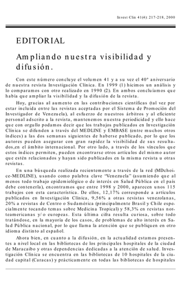 EDITORIAL Ampliando Nuestra Visibilidad Y Difusión