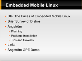Embedded Mobile Linux