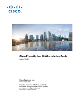 Cisco Prime Optical Installation Guide, 10.6
