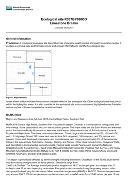 Ecological Site R067BY060CO Limestone Breaks