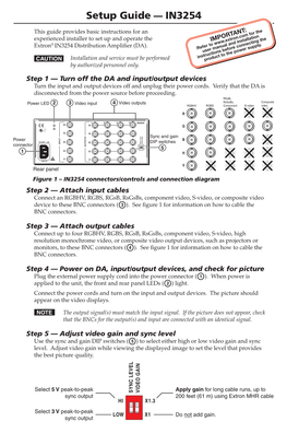 Setup Guide ­— IN3254